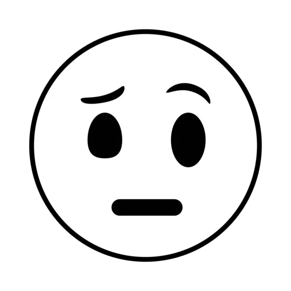 Sad emoji face classic line style icon — Stock Vector