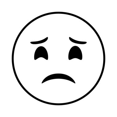 üzgün emoji yüzü klasik çizgi biçimi simgesi