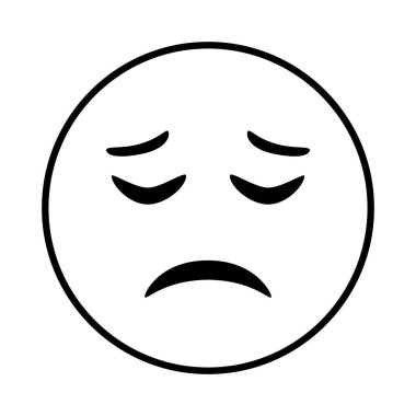 üzgün emoji yüzü klasik çizgi biçimi simgesi