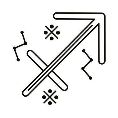 Sgittarius Zodyak işaret çizgisi biçim simgesi