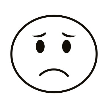 üzgün emoji yüzü klasik çizgi biçimi simgesi
