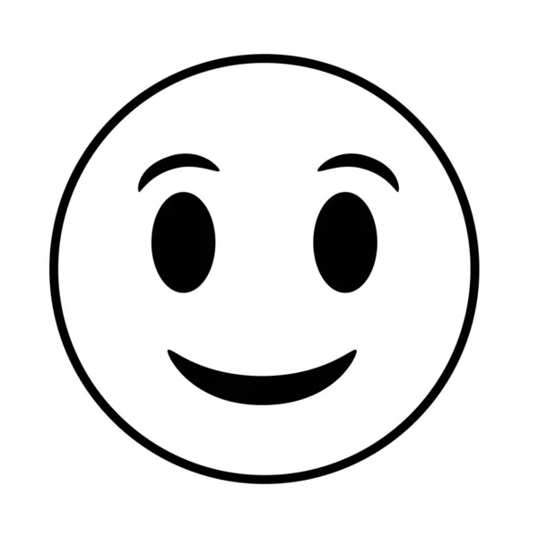 Glücklich emoji face classic line style icon — Stockvektor