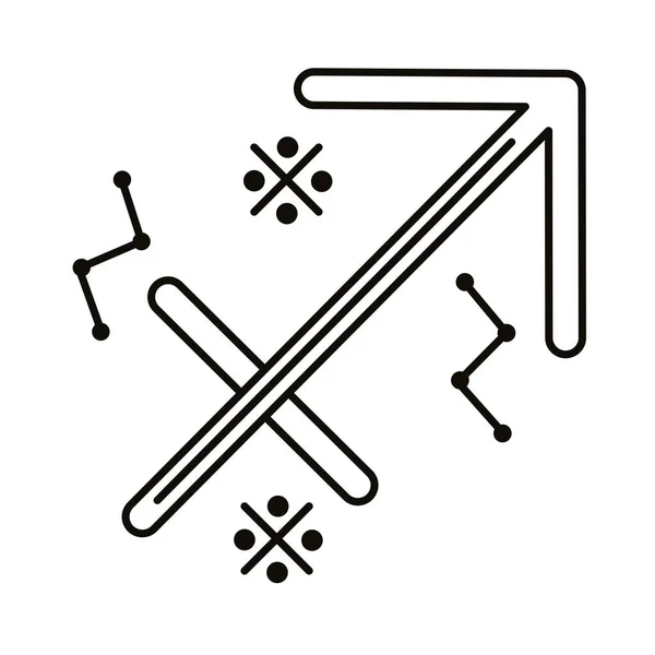 Sagitario signo del zodíaco símbolo línea estilo icono — Archivo Imágenes Vectoriales