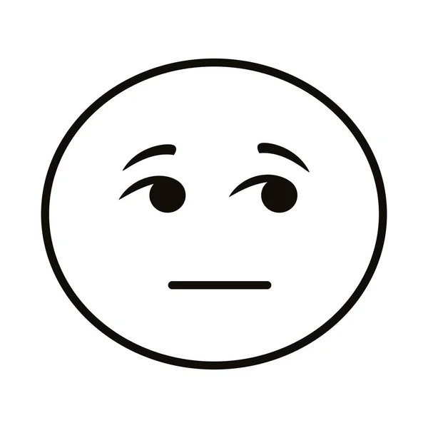 Emoji duvidoso rosto clássico ícone de estilo de linha — Vetor de Stock