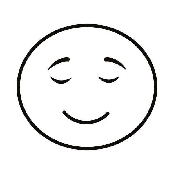 Feliz emoji rosto ícone estilo linha clássica — Vetor de Stock