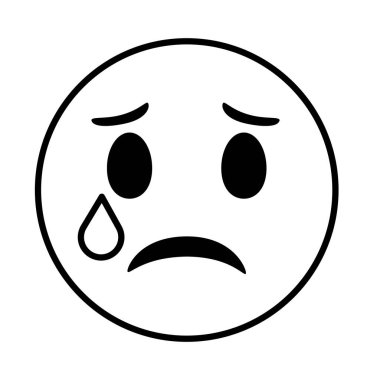 Ağlayan emoji yüzü klasik satır simgesi