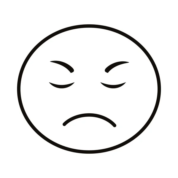 Sad emoji face classic line style icon — Stock Vector