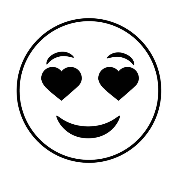 Herzen augen emoji face classic line style icon — Stockvektor