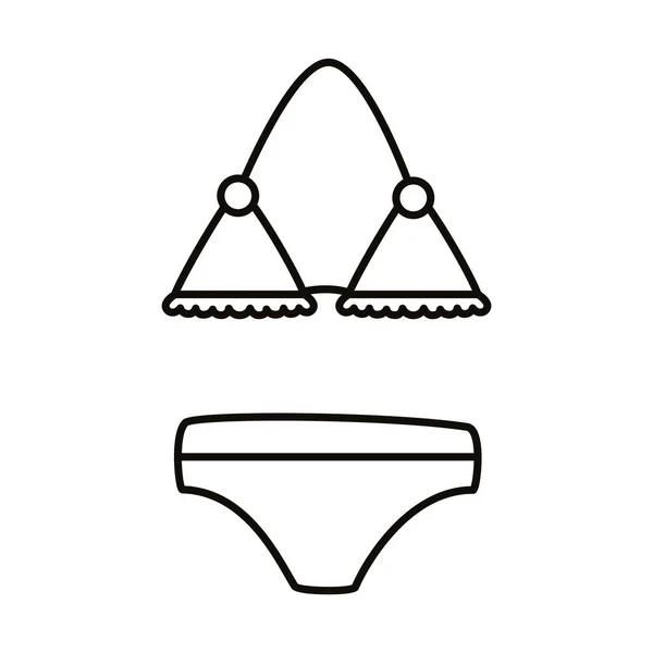 Bikini Badeanzug Linie Stil-Symbol — Stockvektor