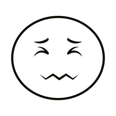 kızgın emoji yüz çizgisi biçimi simgesi