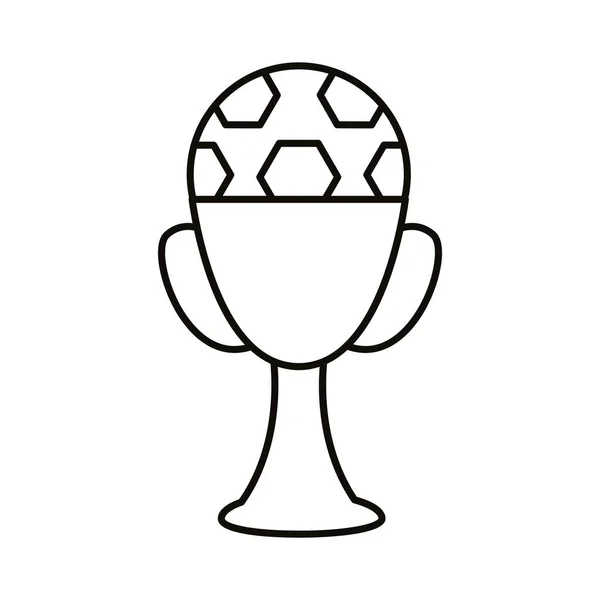 Trophy of soccer line style icon — стоковый вектор