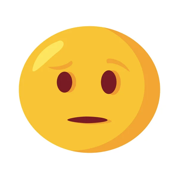 Triste emoji rosto clássico ícone de estilo plano —  Vetores de Stock