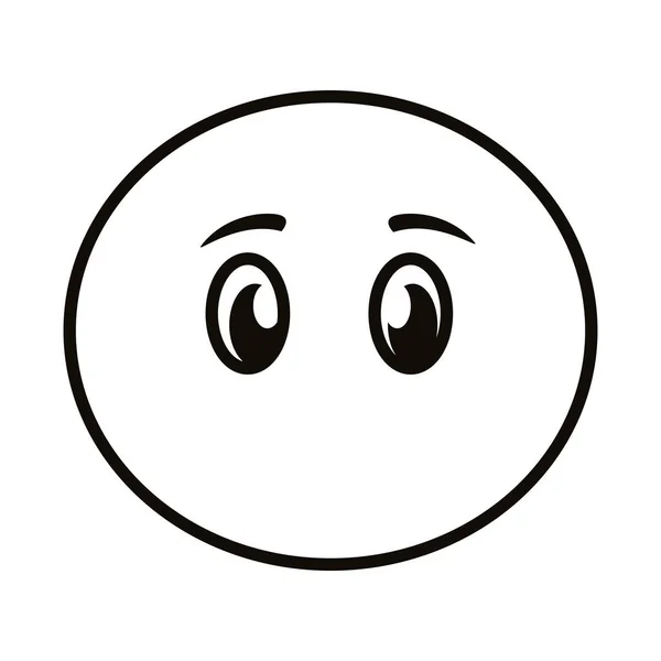 Faccina emoji senza linea di bocca icona stile — Vettoriale Stock