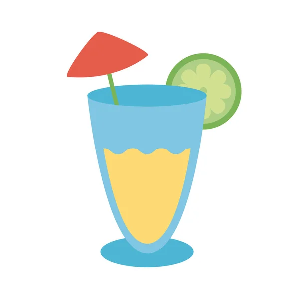 Cocktail tropical icône de style plat — Image vectorielle