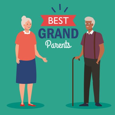 Sevimli yaşlı çiftle büyükanne ve büyükbabalar gününüz kutlu olsun.