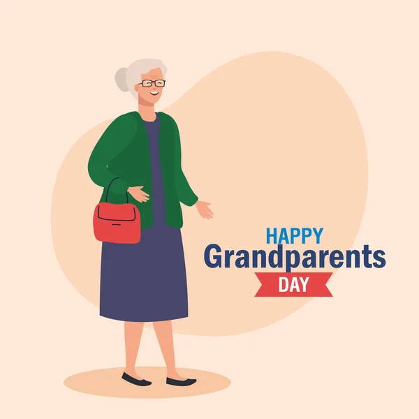 Boldog nagyszülők napja aranyos nagymama — Stock Vector