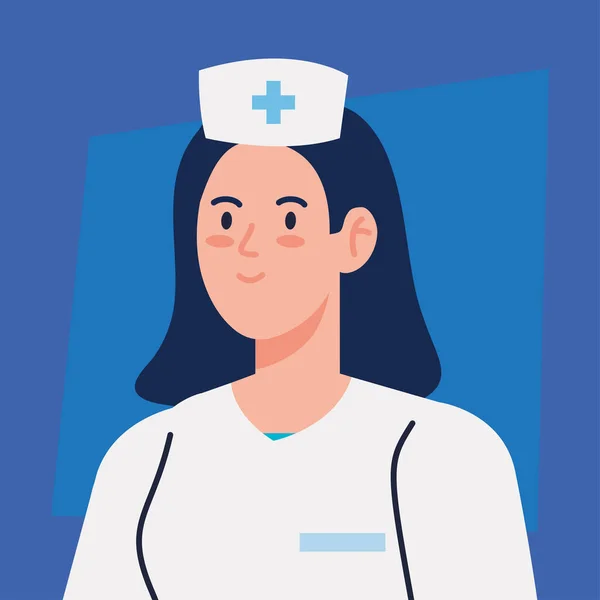 Infermiera con uniforme, infermiera donna, operaia ospedaliera — Vettoriale Stock