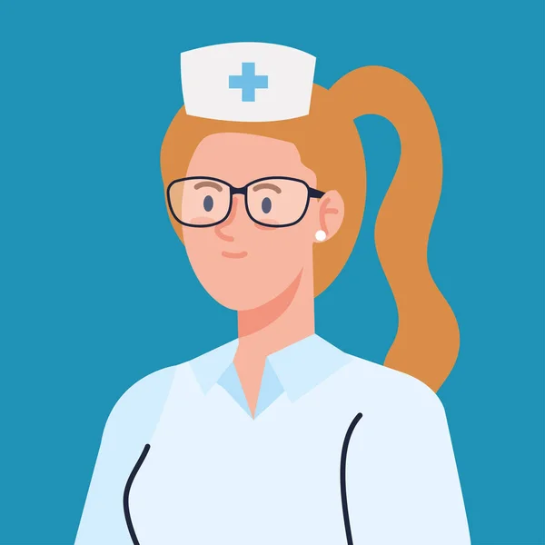 Sjuksköterska med uniform, kvinnlig sjuksköterska, sjukhusarbetare — Stock vektor