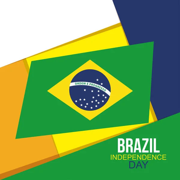 庆祝巴西独立的旗帜，带有图标的国旗标志装饰 — 图库矢量图片
