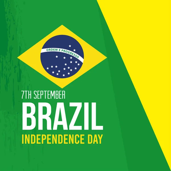 7 settembre, bandiera della celebrazione dell'indipendenza brasiliana, bandiera emblema decorazione — Vettoriale Stock