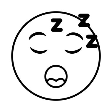 uyuyan emoji yüzü klasik satır biçimi simgesi