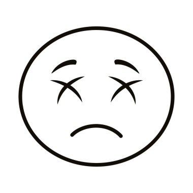 üzgün emoji yüzü klasik çizgi biçimi simgesi