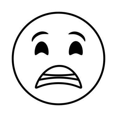 donmuş emoji yüzü klasik çizgi simgesi