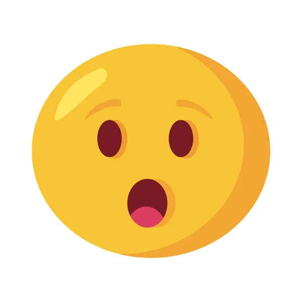 Dehşet içindeki emoji yüzü klasik düz biçim simgesi — Stok Vektör