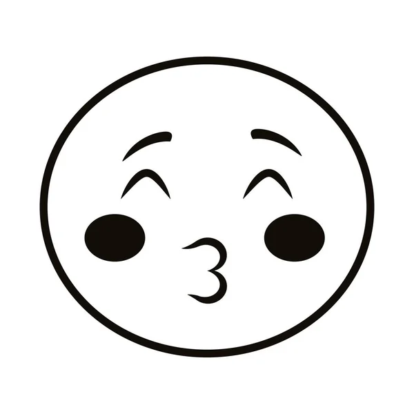 Φιλί emoji πρόσωπο κλασικό εικονίδιο στυλ γραμμή — Διανυσματικό Αρχείο