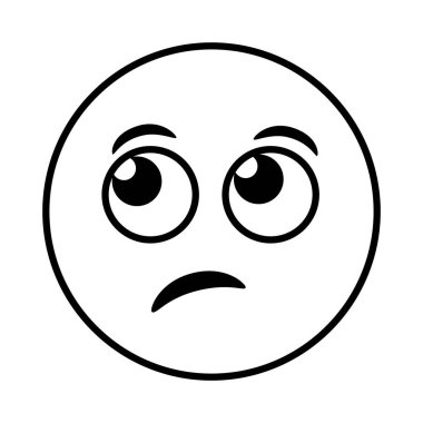 üzgün emoji yüzü klasik çizgi biçimi simgesi