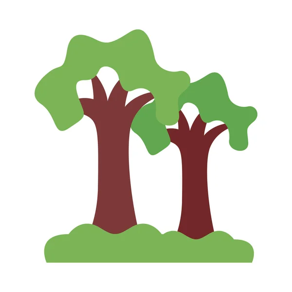 Árvores floresta estilo plano ícone — Vetor de Stock
