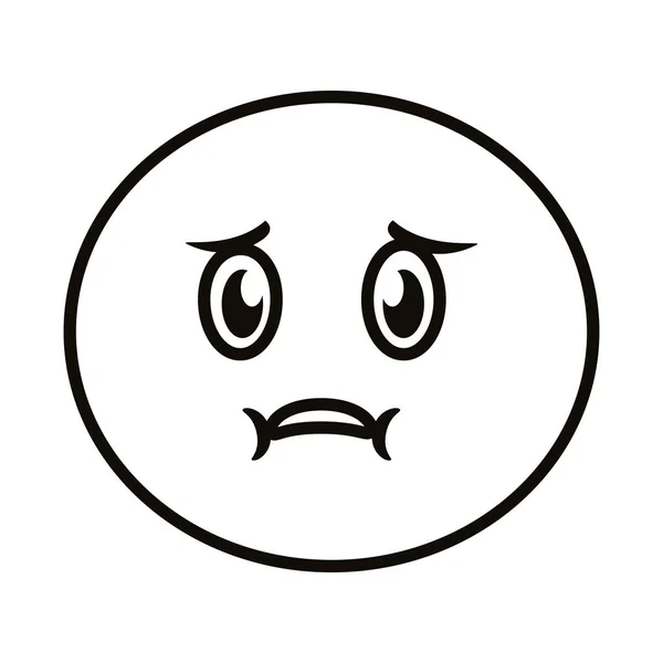 Ikon gaya garis sakit wajah emoji - Stok Vektor