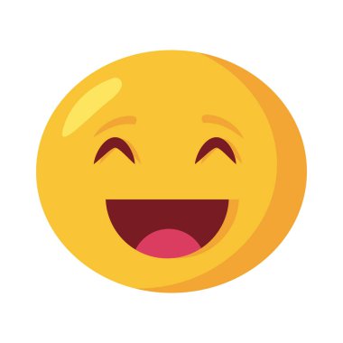 Mutlu emoji yüzü klasik düz biçim simgesi