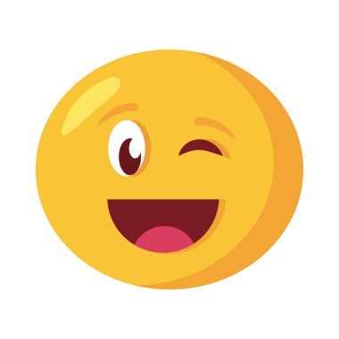 Mutlu emoji yüzü klasik düz biçim simgesi