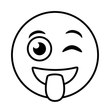 çılgın emoji suratı Dil disari biçim simgesi