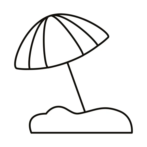 Plage parapluie ligne style icône — Image vectorielle