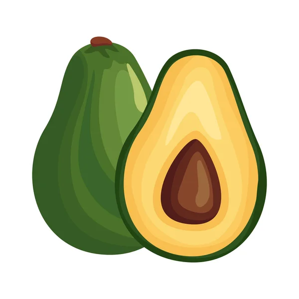 Aguacate fruta fresca deliciosa icono de estilo detallado — Vector de stock