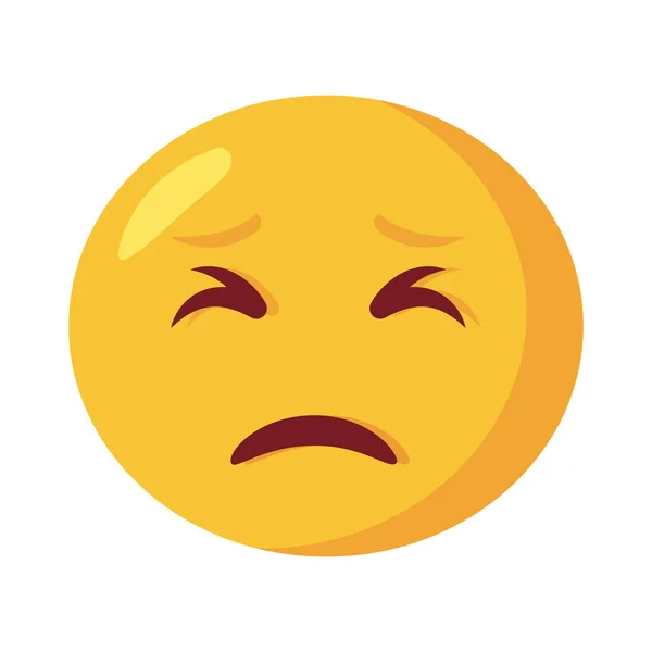 Ikon gaya flat emoji klasik wajah sedih - Stok Vektor