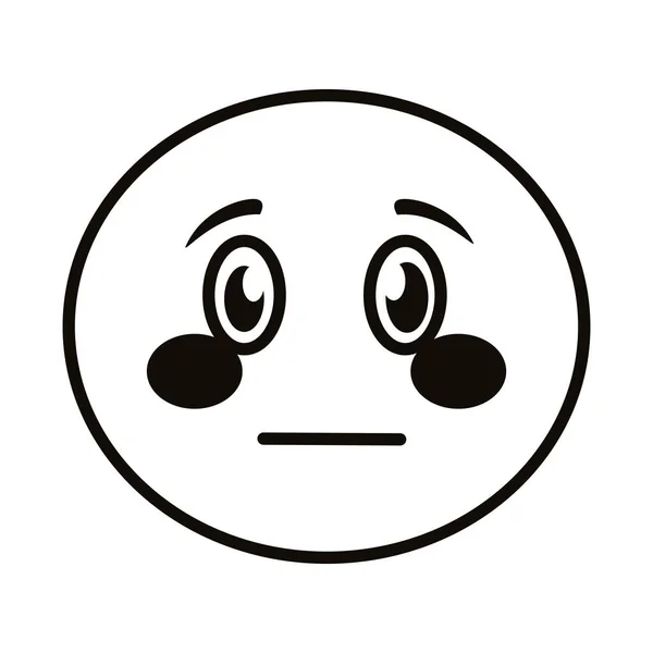 Emoji aterrorizado rosto ícone estilo linha clássica —  Vetores de Stock
