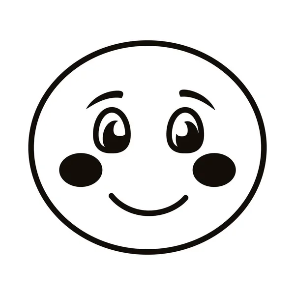Faccina emoji felice icona stile linea classica — Vettoriale Stock