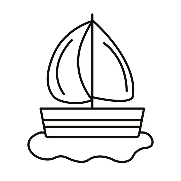 Yelkenli gemisi çizgisi simgesi — Stok Vektör