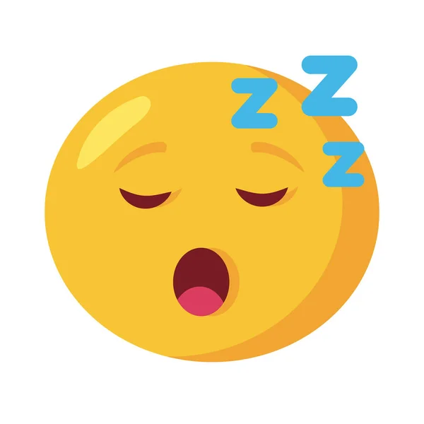 Dormida cara emoji clásico icono de estilo plano — Vector de stock