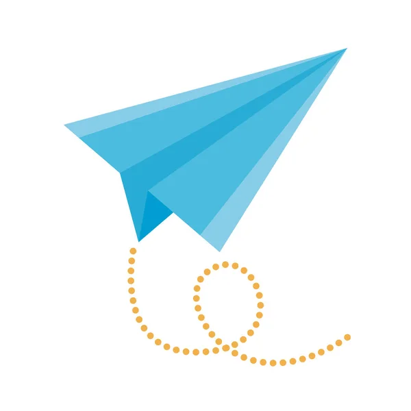 Vliegtuig papier vliegen platte stijl icoon — Stockvector