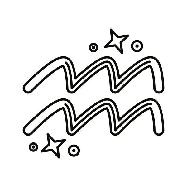 Acquario segno zodiacale simbolo linea stile icona — Vettoriale Stock