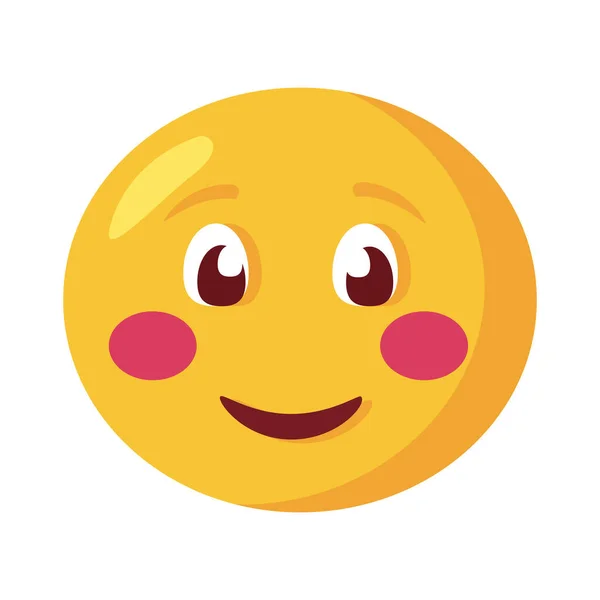 Szczęśliwy emoji twarz klasyczny płaski styl ikona — Wektor stockowy
