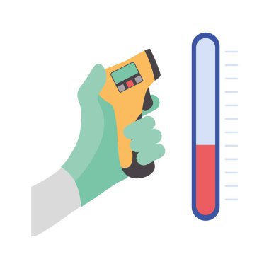El ele tutuşan termometre silah vektör tasarımı