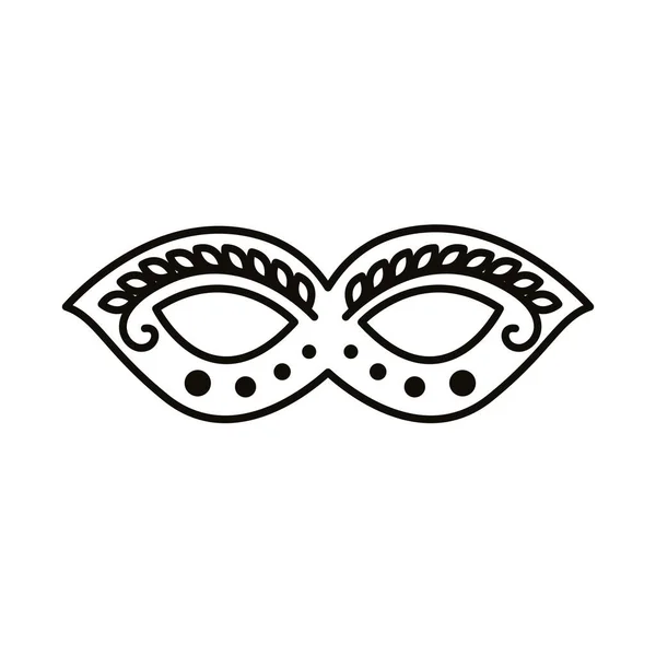 Ikon gaya garis mask karnaval - Stok Vektor