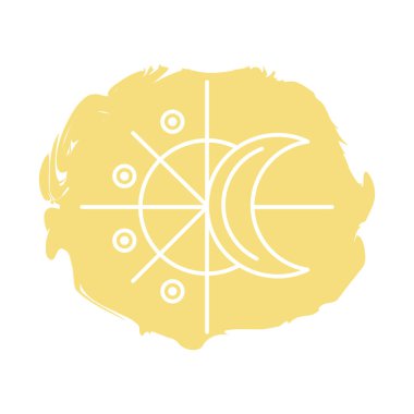 Yüzlerde ay konumları zodyak sembol blok biçim simgesi