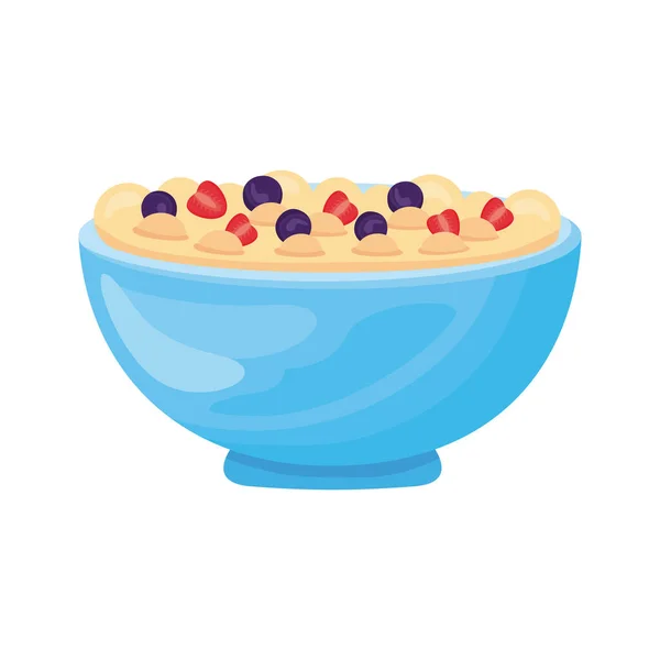 Plato con cereal icono de estilo detallado — Vector de stock