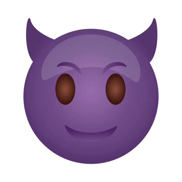Ördög emoji arc klasszikus lapos stílusú ikon — Stock Vector